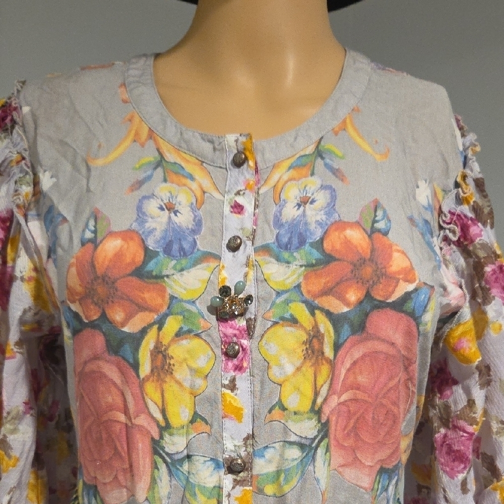 Aratta Multicolor Floral Long Sleeve Dress - Picture 3 of 14